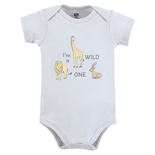 Hudson Baby Five-piece Set Of Cotton Infant All-in-one Bodysuits In Gray