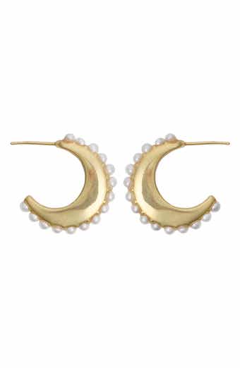 Panacea Faux Pearl Hoop Earrings