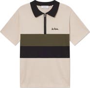 Les Deux Raul Colorblock Stripe Zip Polo