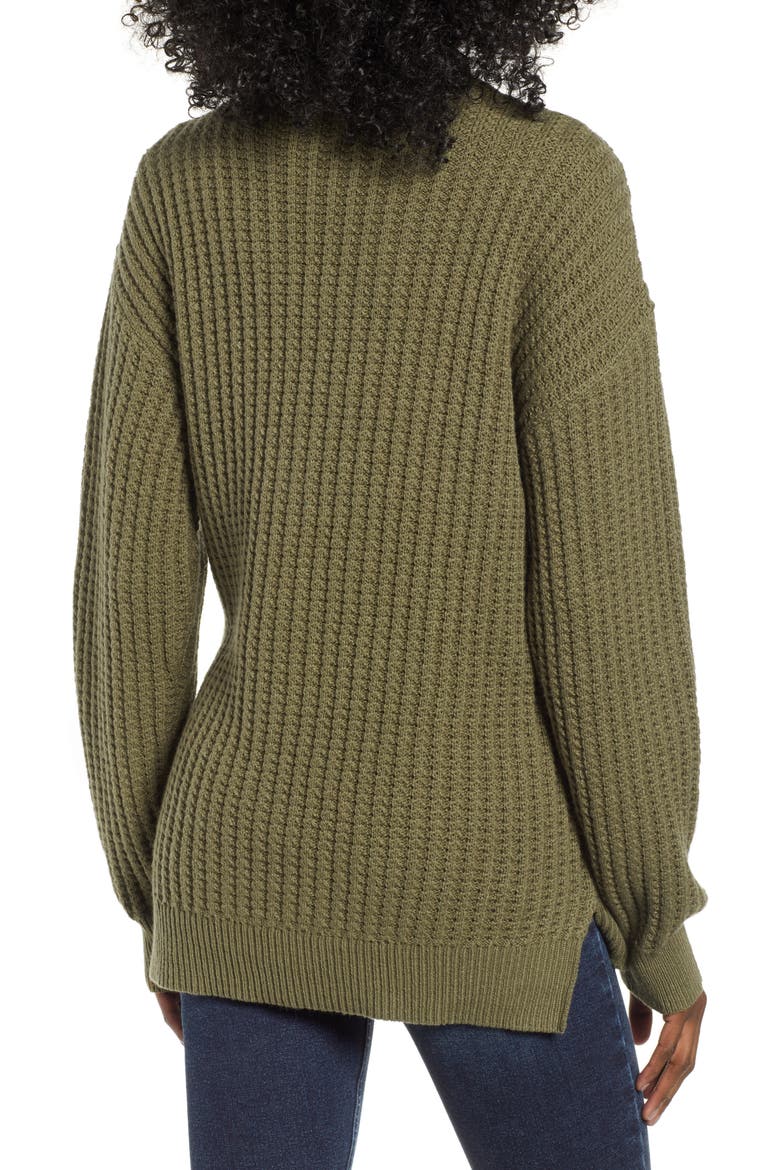 Tunic Sweater, Alternate, color, OLIVE BURNT