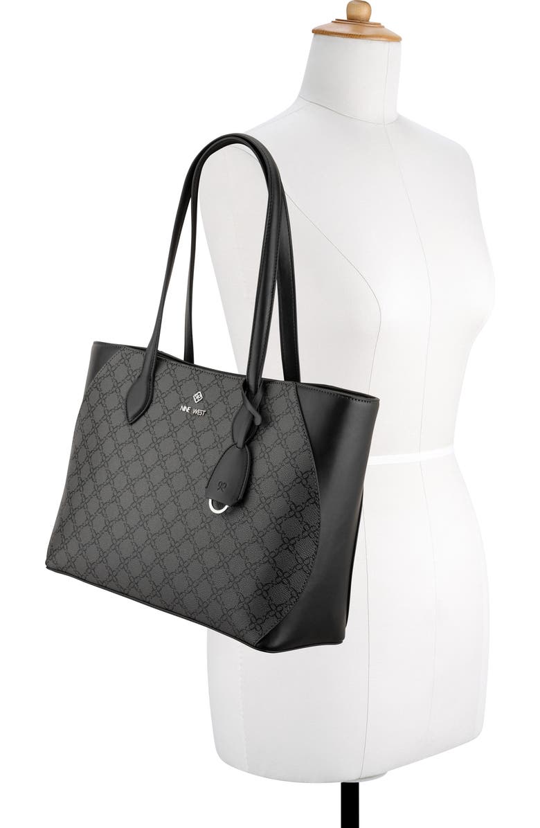 Nine West Cheryth Tote Bag, Alternate, color, Jet Black Logo
