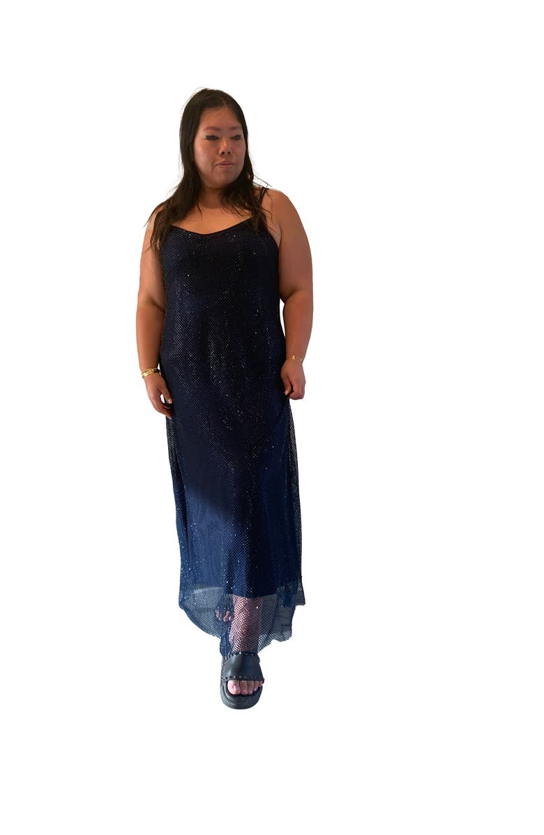 BAACAL The Crystal Stone Mesh Dress, Alternate, color, Midnight Blue