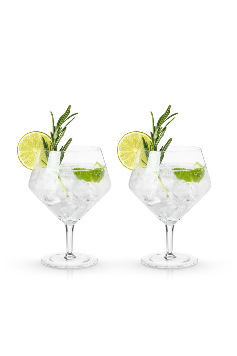 Raye Crystal Angled Gin & Tonic Glasses Set of 2, Alternate, color, Clear
