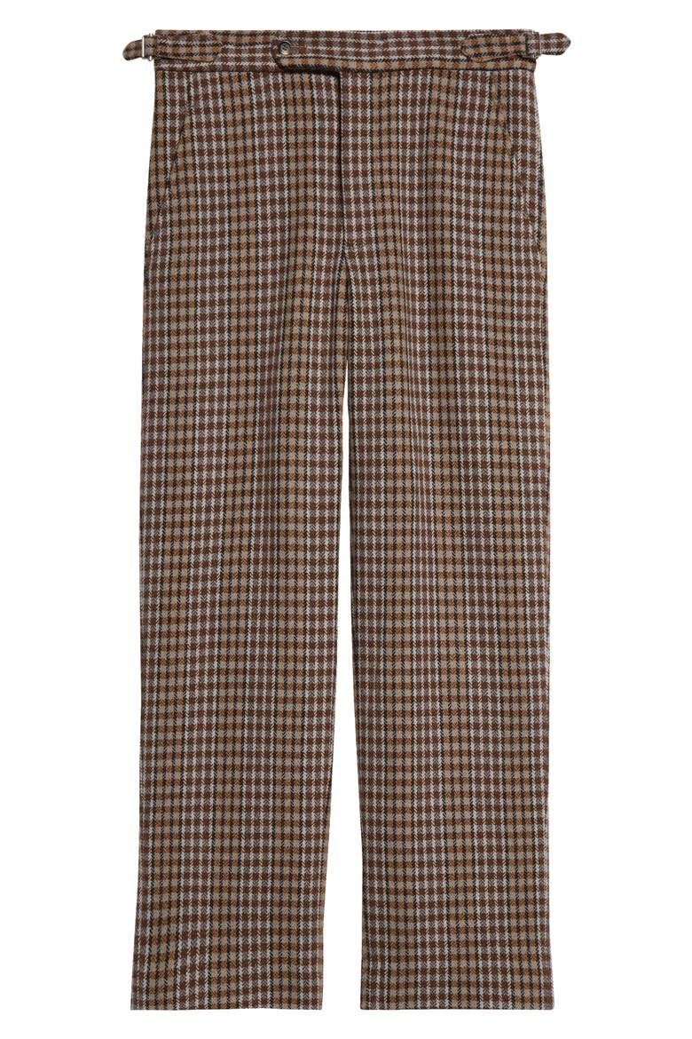 Marston Check Merino Wool Straight Leg Trousers, Alternate, color, BROWN MULTI