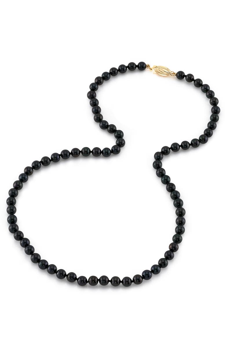 The Pearl Source Japanese Akoya Pearl Necklace 5-5.5mm AAA, Alternate, color, White Gold - Finesse Clasp