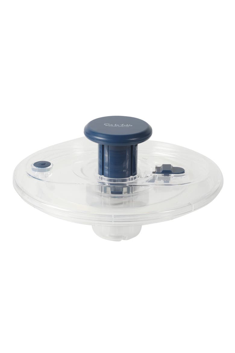 Aero Stainless Steel Salad Spinner with Removable Basket, Alternate, color, Navy Blue