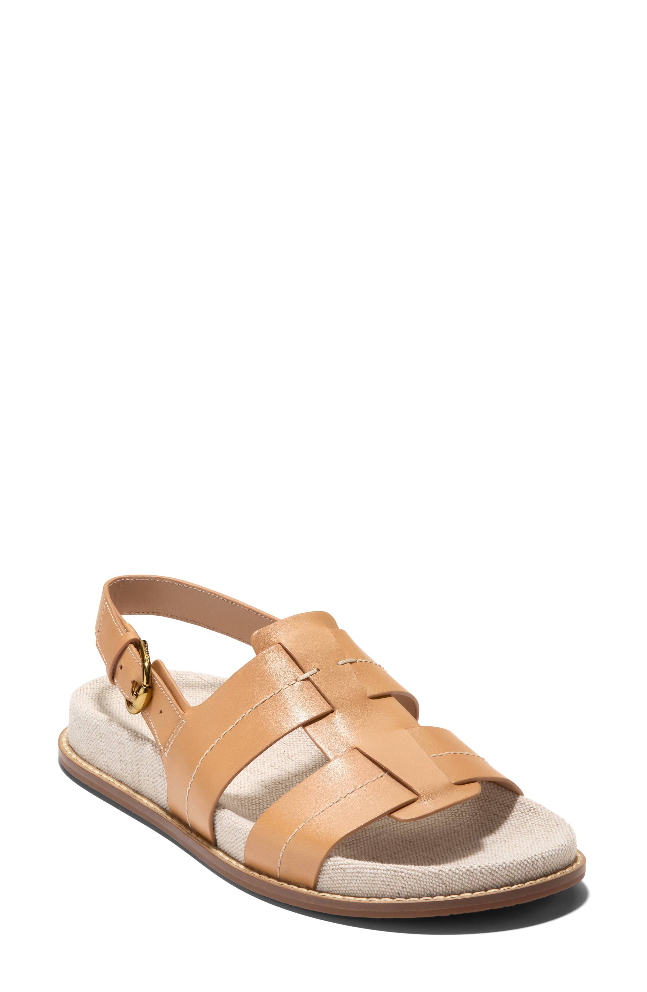 Cole Haan Marlee Slingback Fisherman Sandal, Main, color, Biscuit Leather/ Natural
