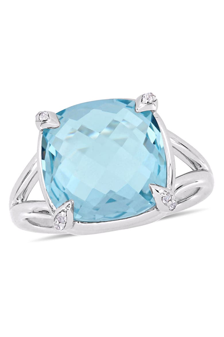 Blue & White Topaz Cocktail Ring, Main, color, Topaz