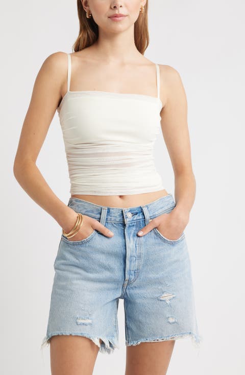 Ruched Mesh Camisole