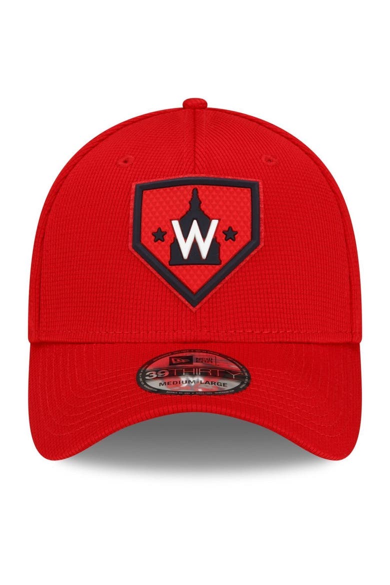 Men's New Era Red Washington Nationals 2022 Clubhouse 39THIRTY Flex Hat, Alternate, color, Red