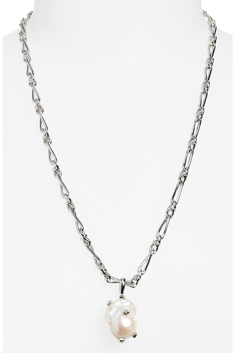 Melody Freshwater Pearl Pendant Chain Necklace, Alternate, color, SILVER WHITE PEARL