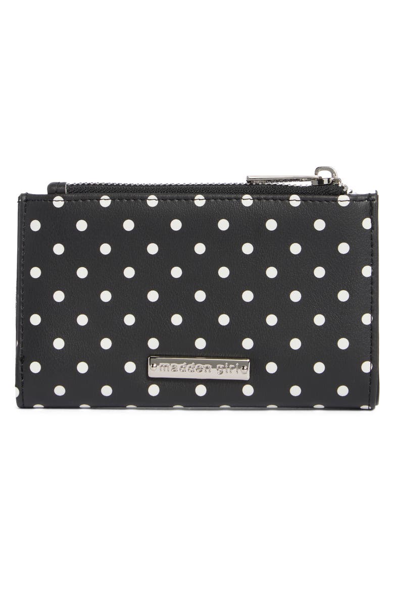Faux Leather Snap Wallet, Alternate, color, POLKA DOT