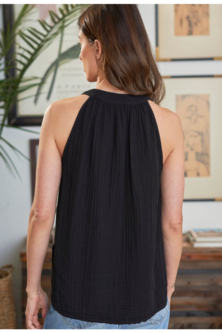 Sleeveless Gauze Top, Alternate, color, Black