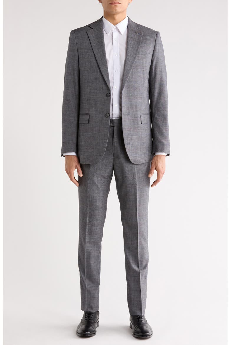 Classic Fit Windowpane Suit, Main, color, GREY