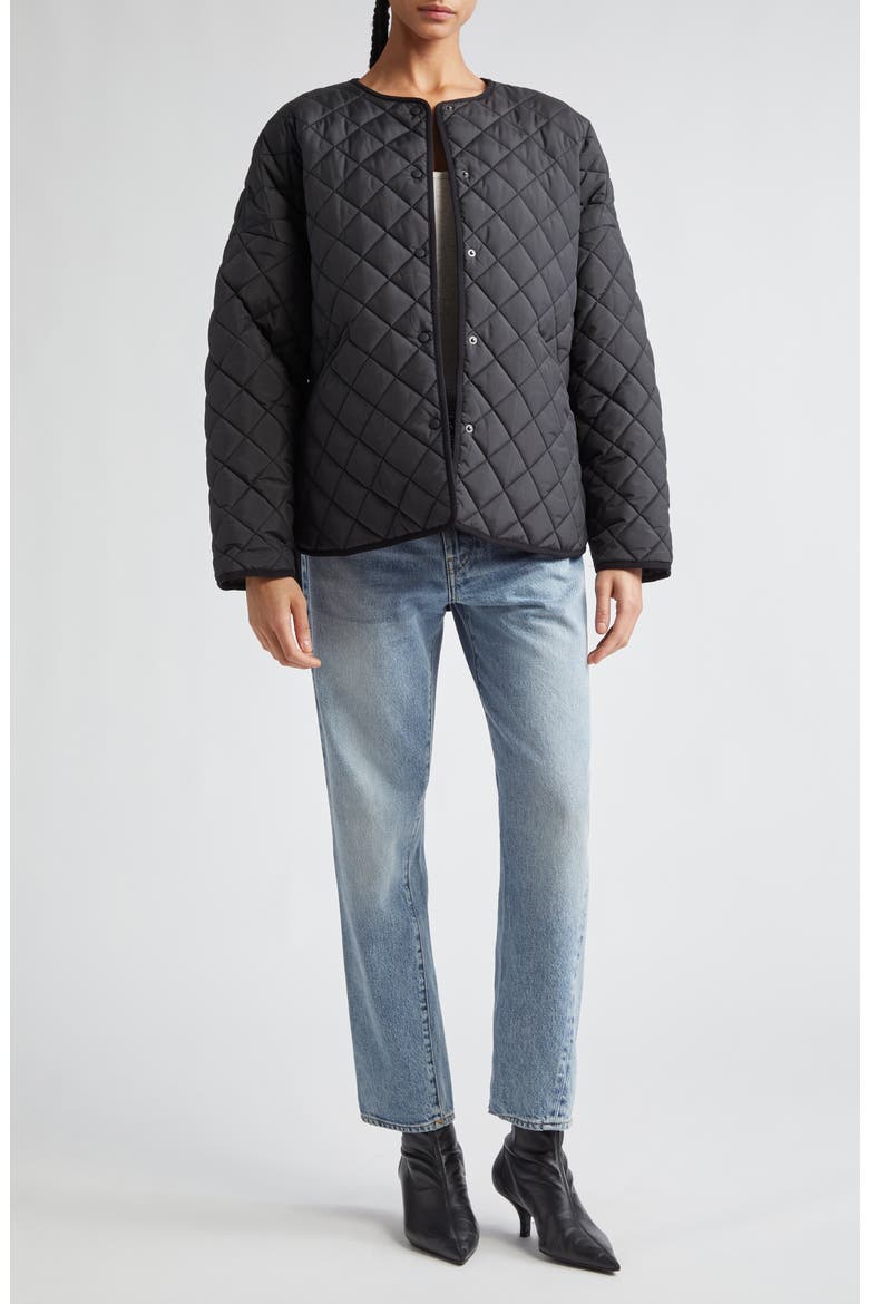 Totême Oversize Quilted Jacket, Alternate, color, BLACK 200