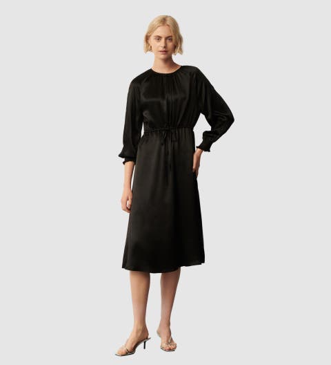 Florian 3/4 Sleeve Round Neck Midi Dress
