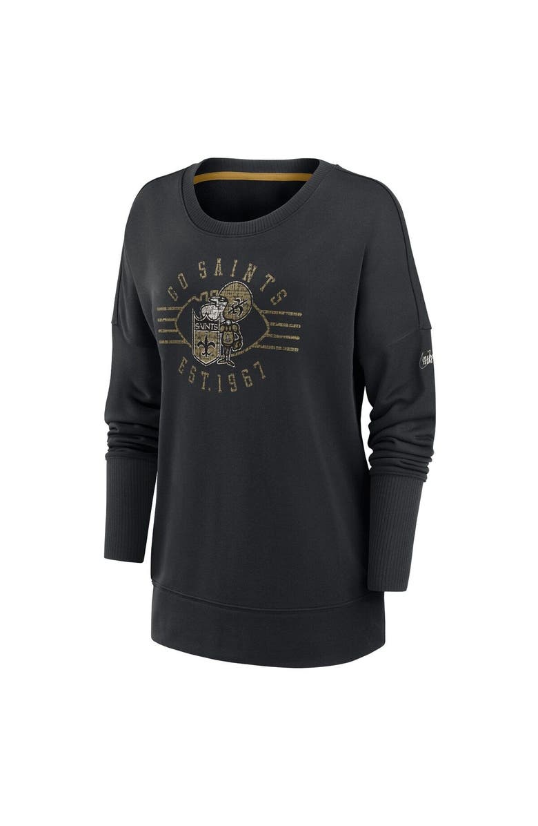 Nike Women's Nike Black New Orleans Saints Rewind Playback Icon Performance Pullover Sweatshirt, Alternate, color, Black