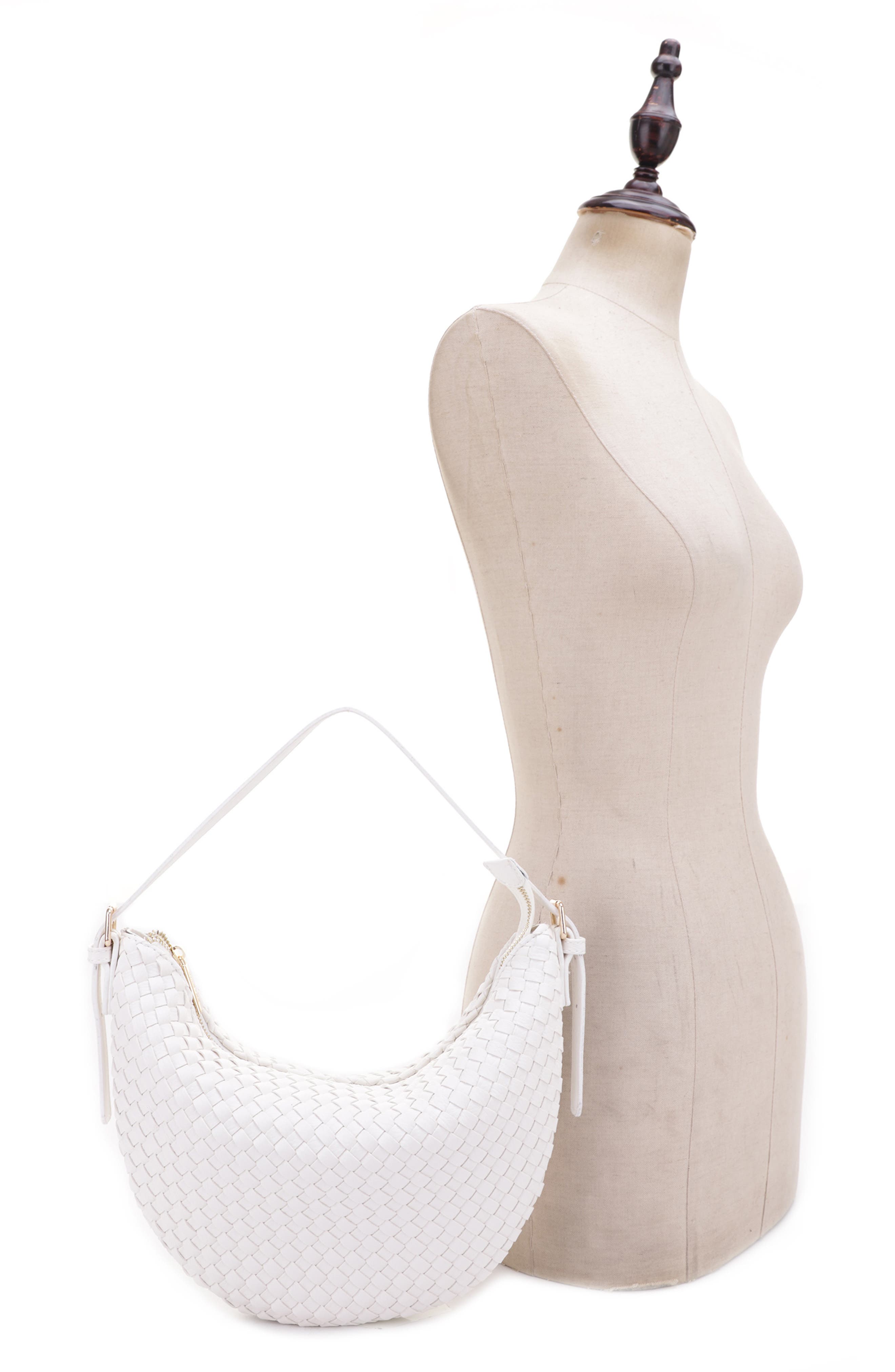 Mali + Lili Becca Woven Shoulder Bag, Alternate, color, Ivory