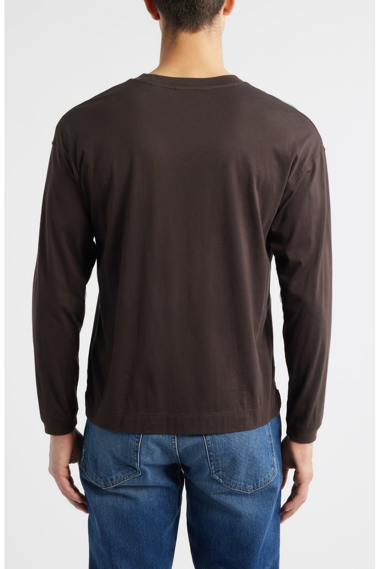 Light Long Sleeve Supima® Cotton T-Shirt, Alternate, color, CHOCOLATE BROWN