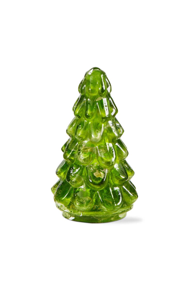 tag Vintage Green Glass Holiday Tree Sculpture for Christmas, Main, color, Green