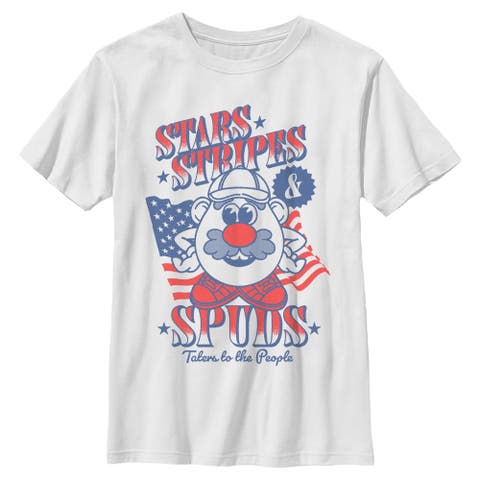 Boy's Mr. Potato Head Stars Stripes and Spuds  Graphic T-Shirt