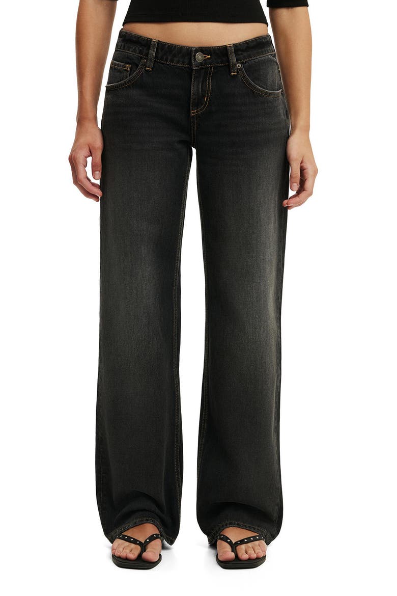 Low Rise Straight Leg Jeans, Main, color, DRIFT BLACK