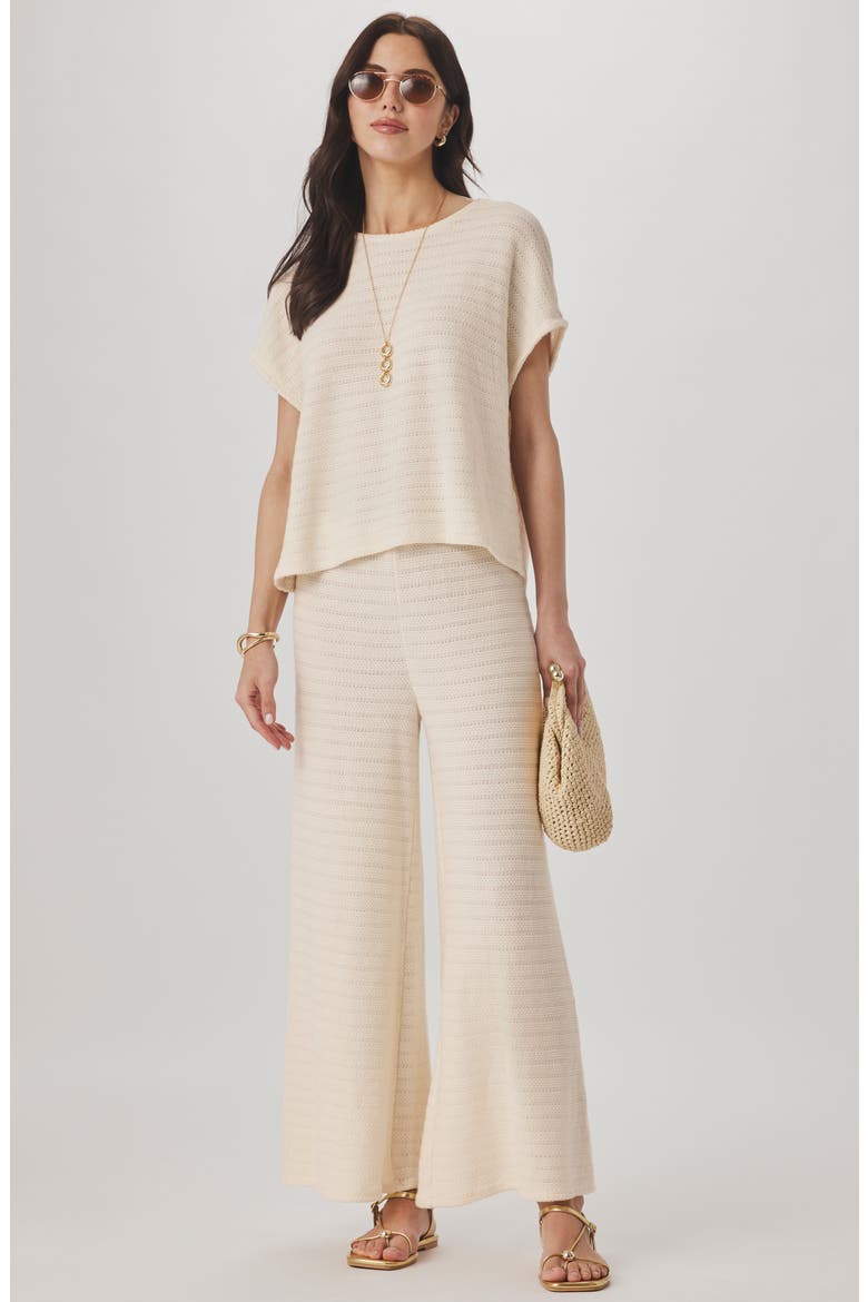 Marisol Mixed Stitch Wide Leg Pants, Alternate, color, SHELL PINK