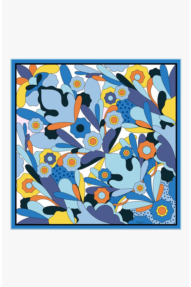Silk Scarf Of Ocean Imagination, Main, color, Blue