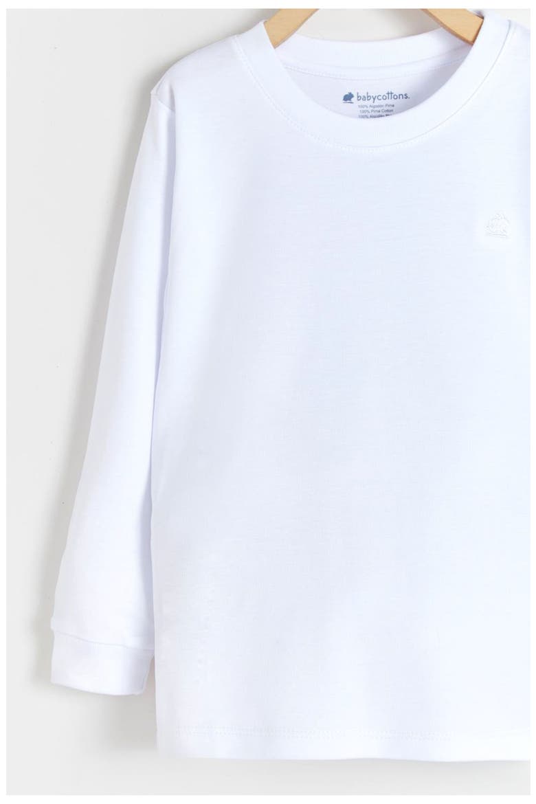 Premium Peruvian Pima Cotton Colors Long Sleeve Tee For Infant, Alternate, color, White