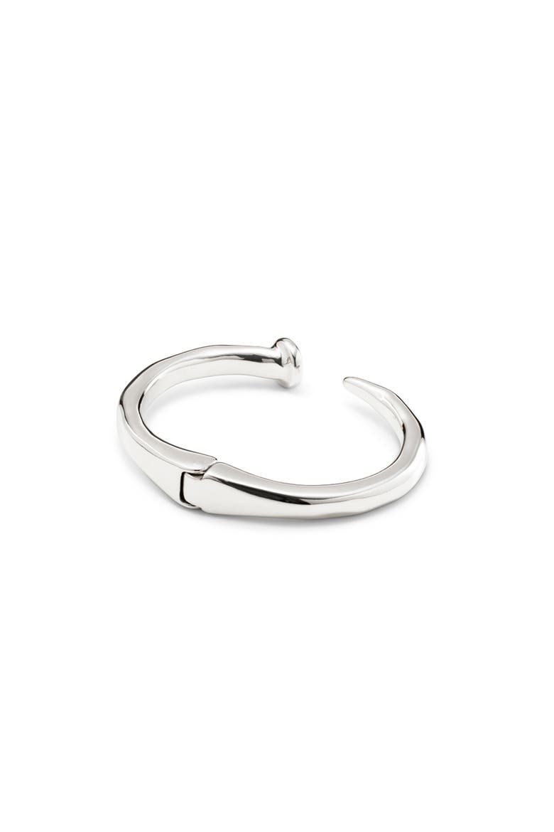 Bent Nail Bangle, Alternate, color, Silver