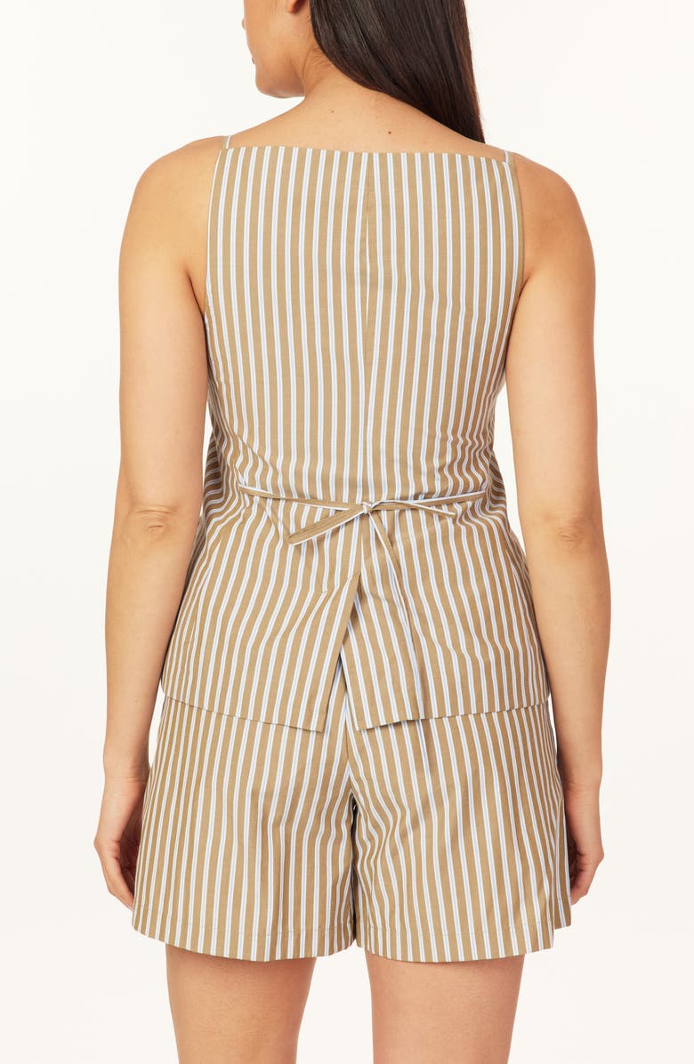 Scotch & Soda Stripe Spaghetti Strap Vest, Alternate, color, Martini Olive
