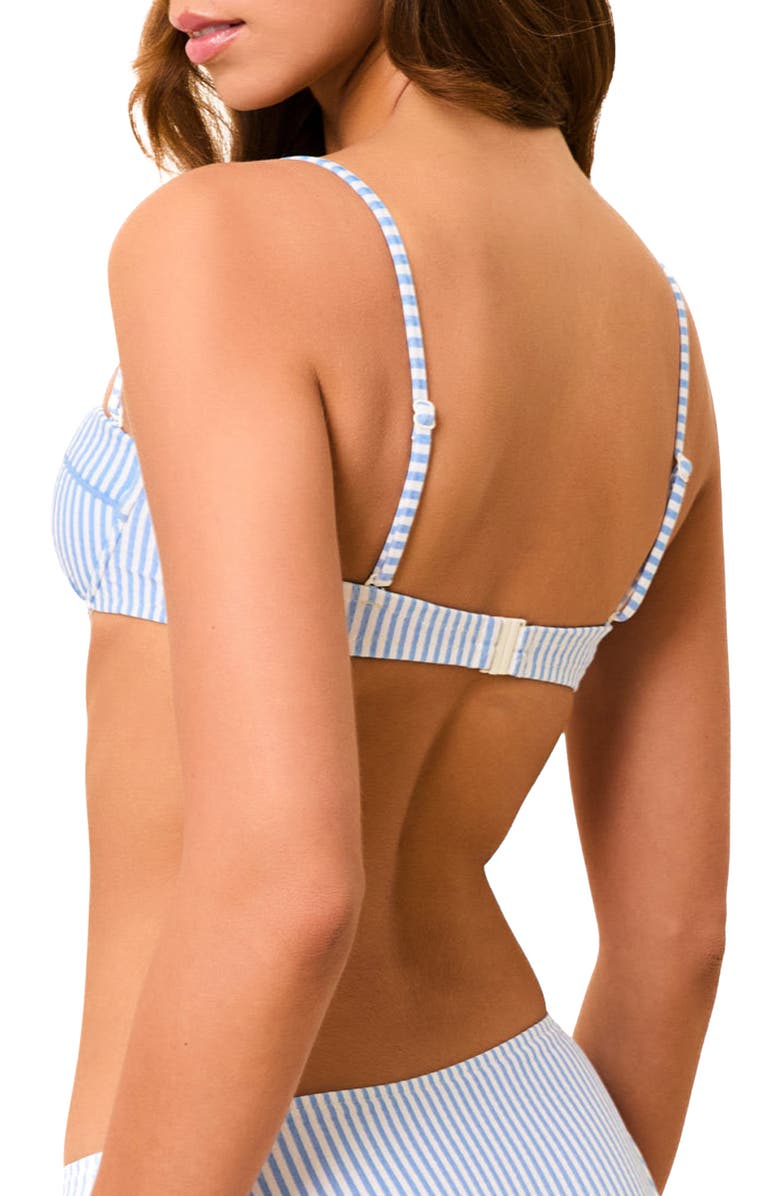 Solid & Striped Juliette Underwire Seersucker Bikini Top, Alternate, color, Blue Lagoon