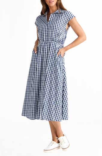 Musings Gingham Midi Shirtdress