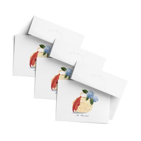 Thank You Greeting Card Pack (3ct) "Oh Thanks Hydrangea Basket"