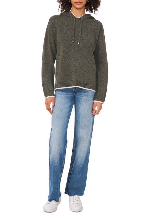 VINCE CAMUTO VINCE CAMUTO CONTRAST TRIM SWEATER HOODIE