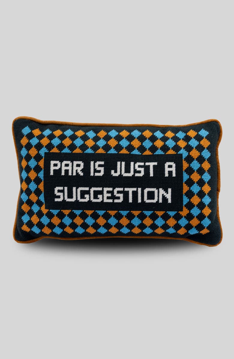 Furbish Par Is A Suggestion Needlepoint Pillow, Main, color, Par Is A Suggestion