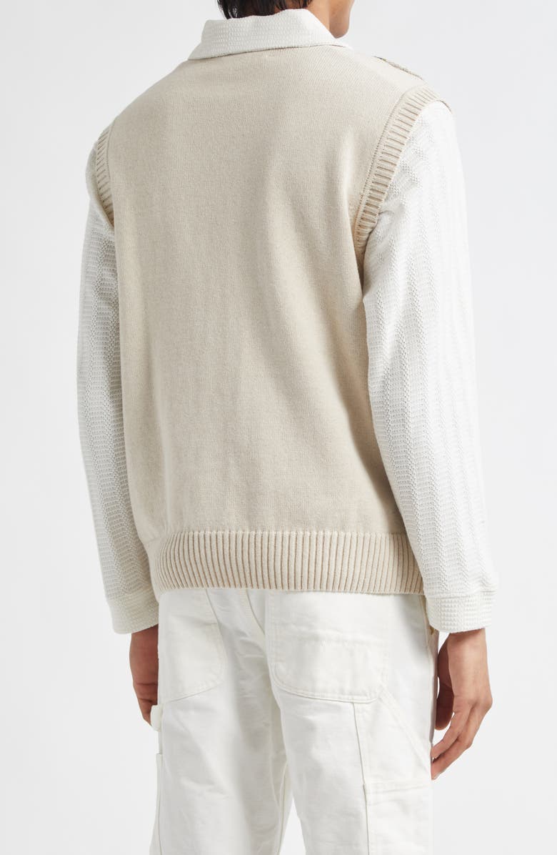 PALMES Net Argyle Sweater Vest, Alternate, color, Off White