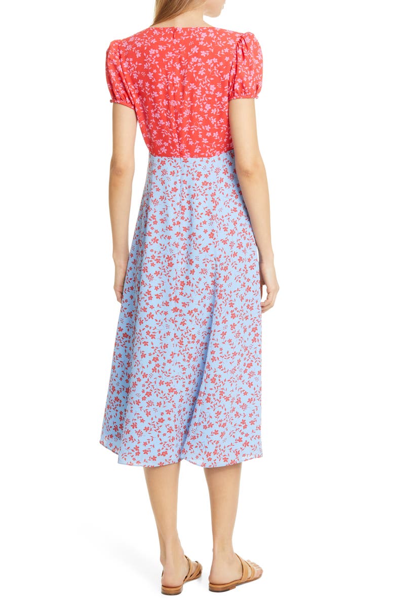 LIKELY Raffa Mixed Print Puff Sleeve Dress, Alternate, color, 