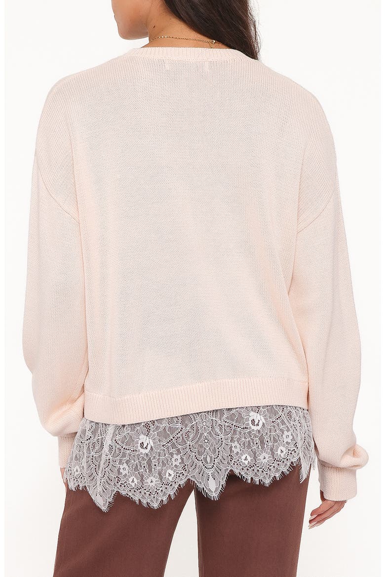 Mabel Lace Trim Sweater, Alternate, color, CREAM WHITE