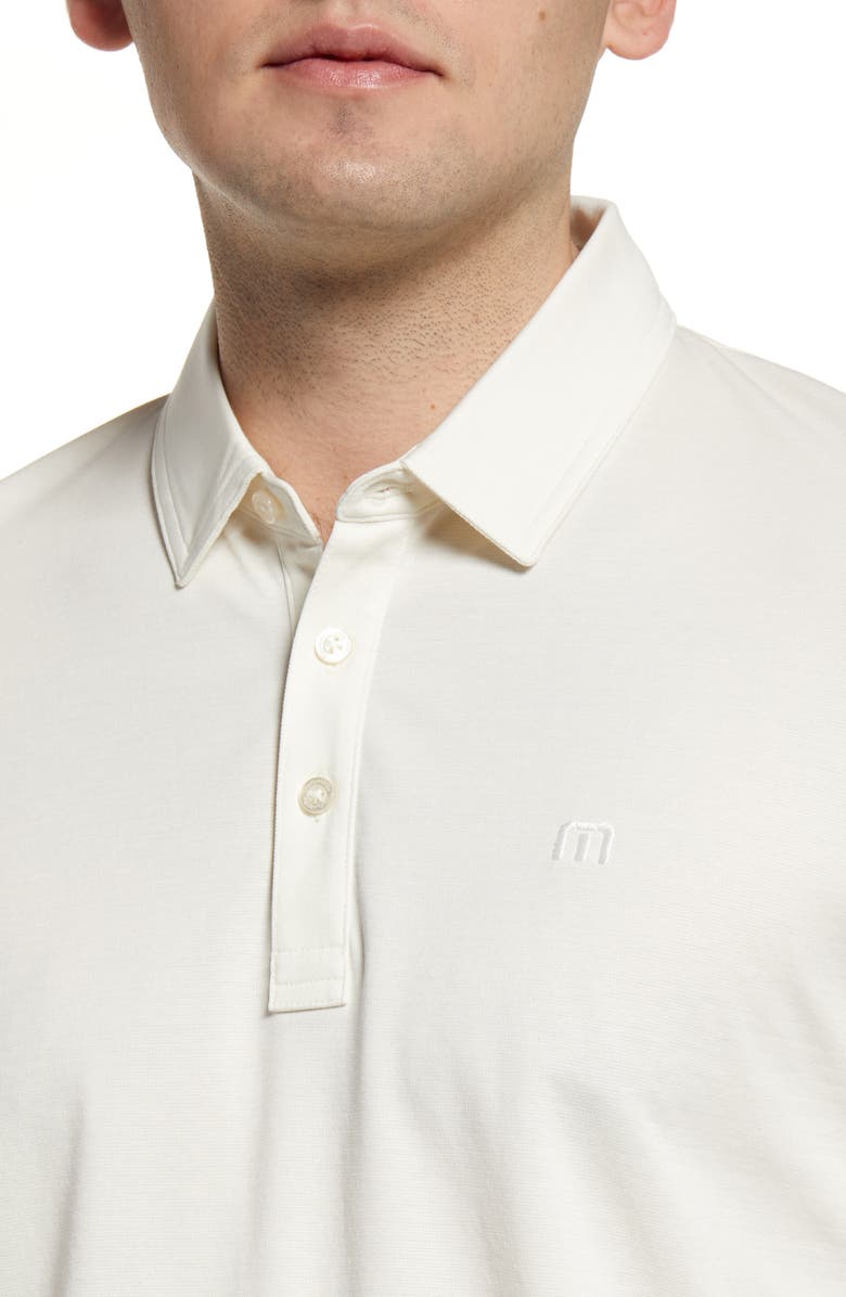 TravisMathew A Class Stripe Pima Cotton Blend Polo, Alternate, color, Heather White
