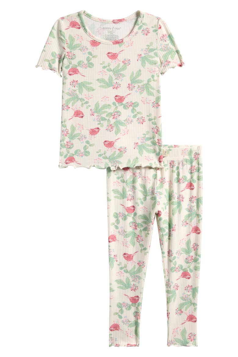 Print Long Pajamas, Main, color, IVORY GROUND BIRD PRINT
