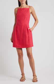 Madewell High Neck Sleeveless Linen Minidress