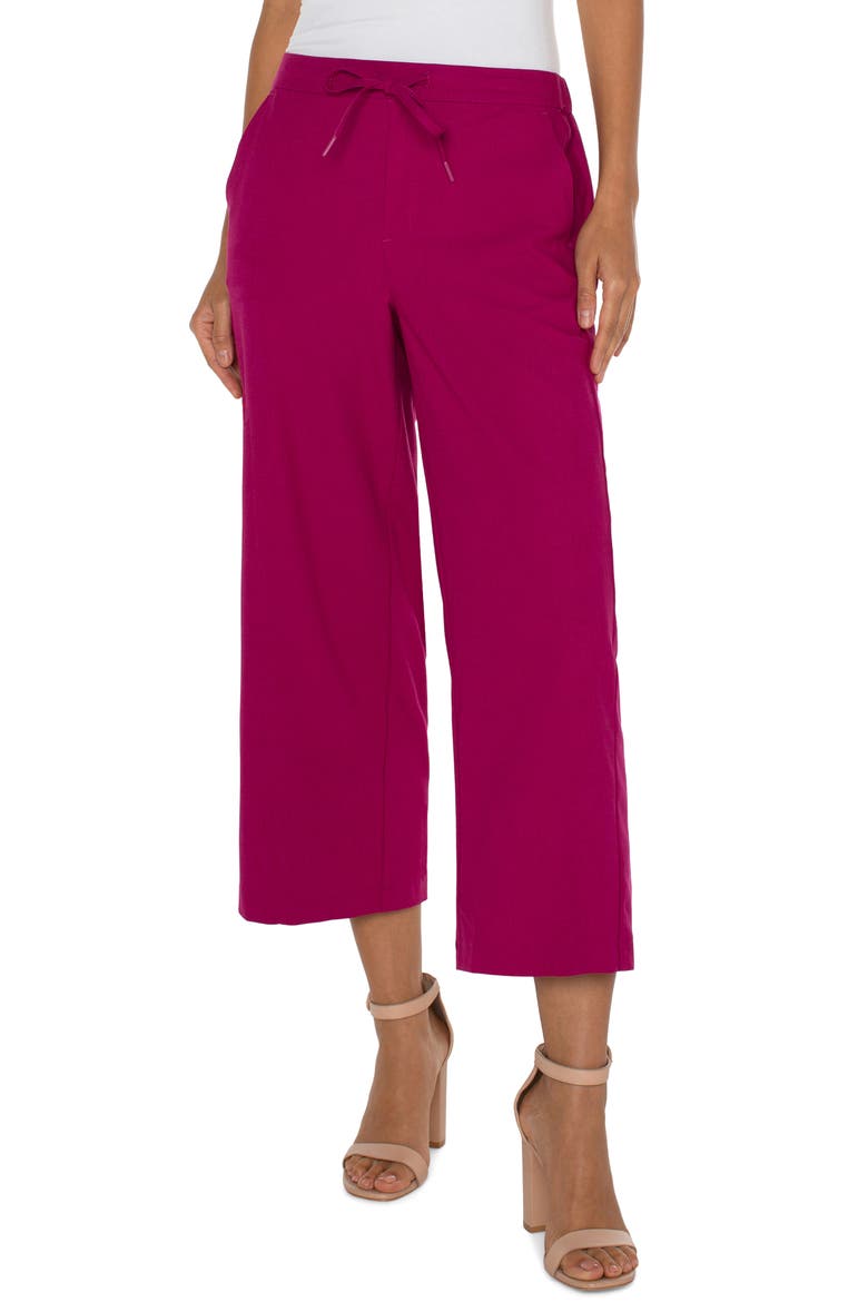 Pull-On Crop Wide Leg Pants, Main, color, FUCHSIA KISS