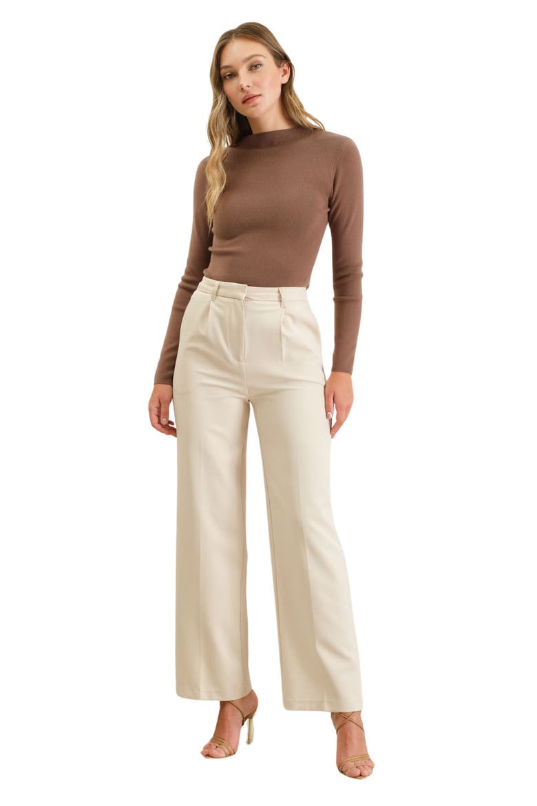 Mock Neck Rib Sweater, Alternate, color, MOCHA