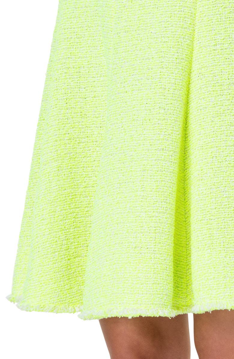 Akris punto Cotton Blend Bouclé Skirt, Alternate, color, Neon Green