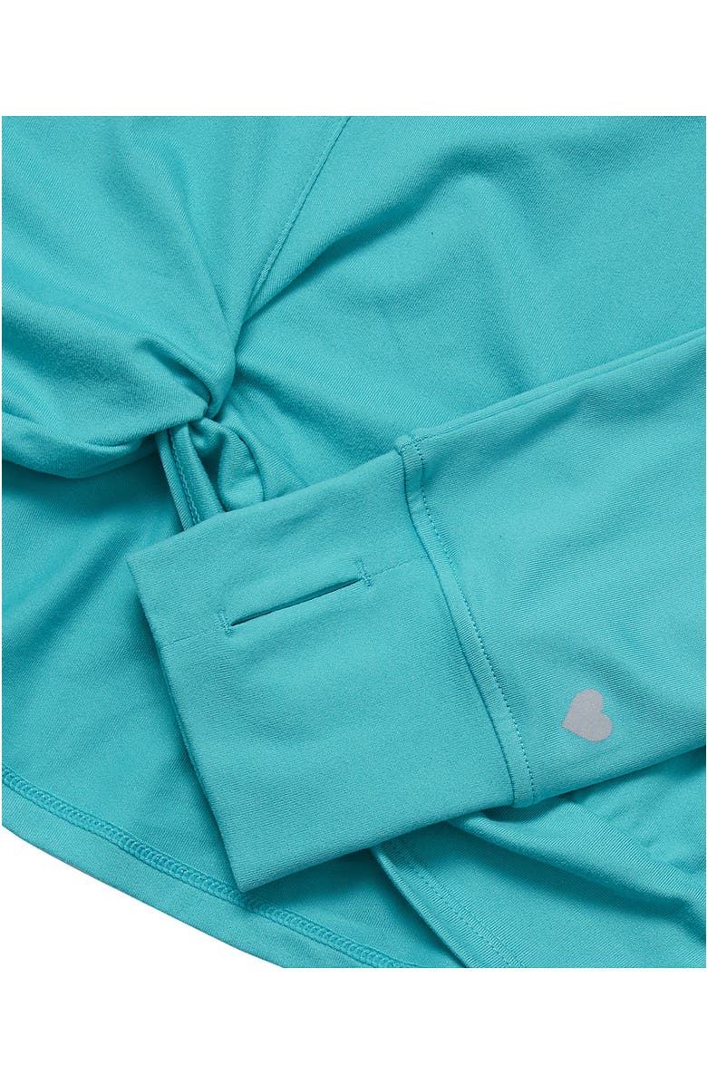 Lands' End Girls Active Long Sleeve Twist Top, Alternate, color, Baltic Teal