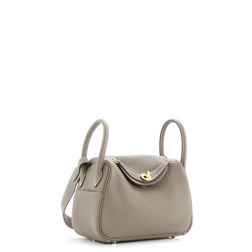 Pre-owned Hermes Hermes Lindy Bag Clemence Mini In Brown