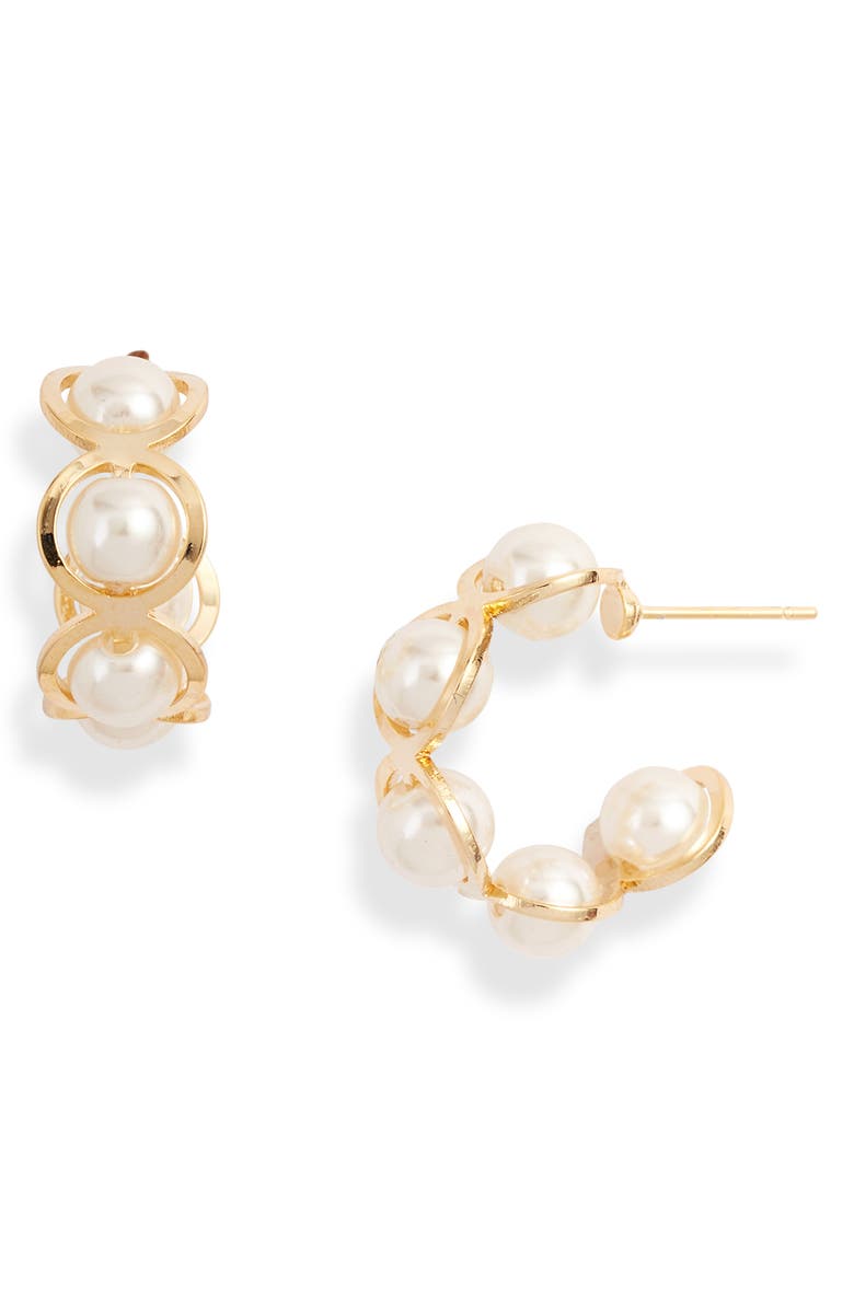 8 Other Reasons Sunset Surf Imitation Pearl Hoop Earrings, Main, color, 