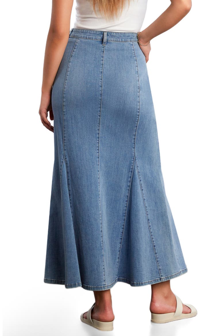 My Queen Denim Maxi Skirt, Alternate, color, CHEER BLUE
