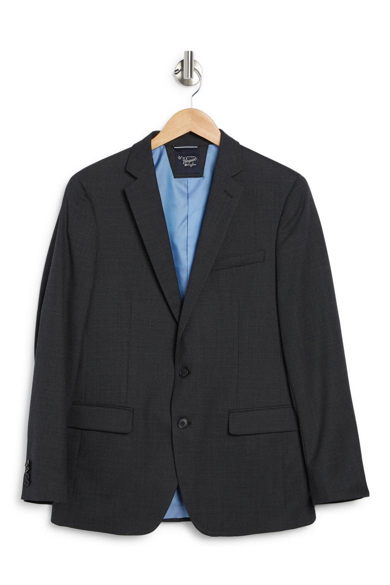 Black Birdseye Stretch Suit Jacket, Alternate, color, CHARCOAL